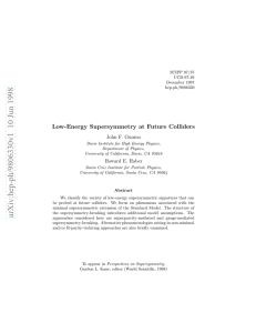 Low-Energy Supersymmetry at Future Colliders