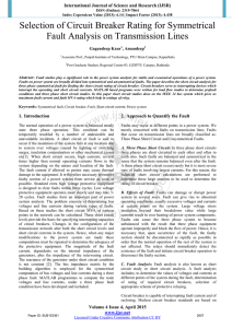 Selection of Circuit Breaker Rating for Symmetrical Fault Analysis on