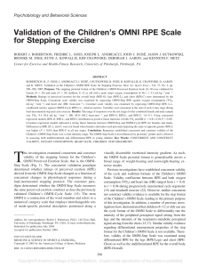Validation of the Children`s OMNI RPE Scale for Stepping Exercise