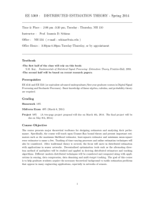 EE 5369 : DISTRIBUTED ESTIMATION THEORY