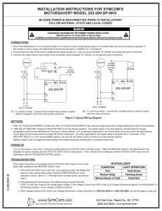 installation instructions for symcom`s motorsaver® model 202