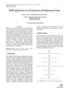 RFID Applications: An Introductory and Exploratory Study