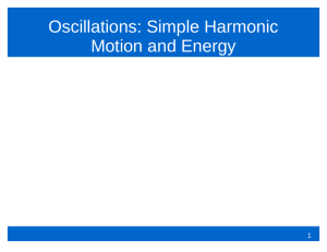 Oscillations: Simple Harmonic Motion and Energy
