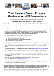 The Literature Search Process: Guidance for NHS Researchers