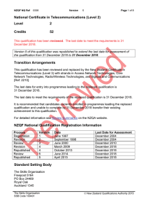 National Certificate in Telecommunications (Level 2)