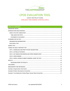 cpoe evaluation tool