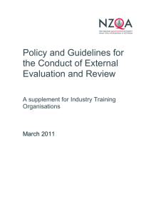 Policy and Guidelines for the Conduct of External Evaluation