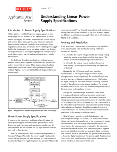 Understanding Linear Power Supply Specifications Application Note