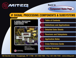 IF Signal Processing Components and Subsystems