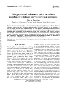 Using external reference price to reduce resistance to leisure