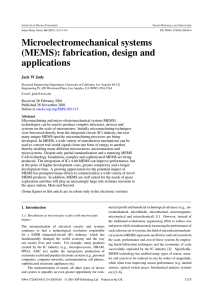 (MEMS): fabrication, design and applications
