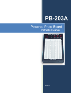GS-PB203A - Powered Breadboard, 5 VDC, +15 VDC, and