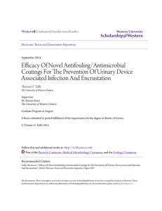 Efficacy Of Novel Antifouling/Antimicrobial Coatings For The