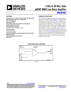 2 GHz to 30 GHz, GaAs pHEMT MMIC Low Noise Amplifier HMC8400