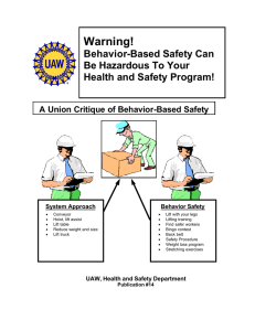 Warning! Behavior-Based Safety Can Be - UAW