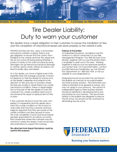 Tire Dealer Liability: Duty to warn your customer