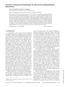 Acoustic testing and modeling: An advanced undergraduate laboratory