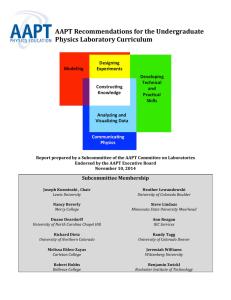 AAPT Recommendations for the Undergraduate Physics Laboratory