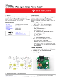 12-W Ultra-Wide Input Range Power Supply