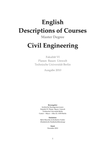 English Descriptions of Courses Civil Engineering