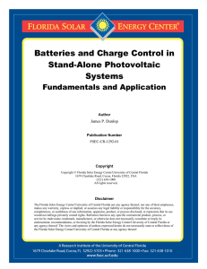 Batteries and Charge Control in Stand