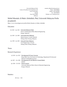 Mohd Mustafa Al Bakri Abdullah, Phd, Universiti Malaysia Perlis