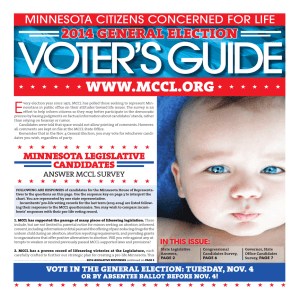 MCCL Voter`s Guide - Minnesota Citizens Concerned for Life