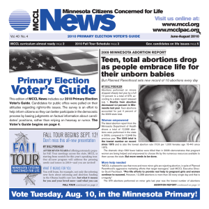 Voter`s guide - Minnesota Citizens Concerned for Life