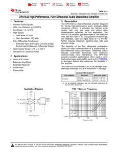 OPA1632 High-Performance, Fully-Differential Audio Op Amp (Rev. C)