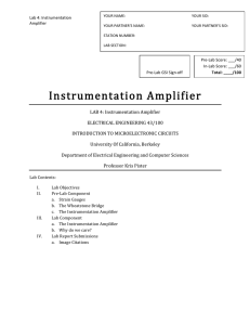 Amplifier! LAB!4:!Instrumentation!Amplifier!