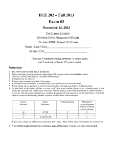 ECE 202 – Fall 2013 Exam #3