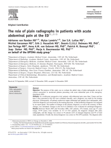 The role of plain radiographs in patients with acute abdominal pain