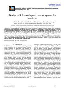 Design of RF based speed control system for vehicles