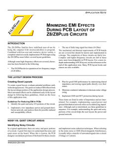 minimizing emi effects during pcb layout of z8/z8plus circuits