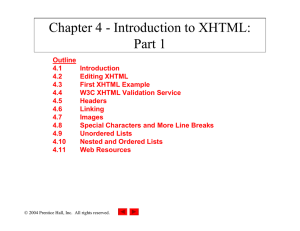 Chapter 4 - Introduction to XHTML: Part 1