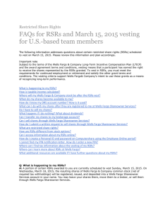 Restricted Share Rights FAQs for RSRs and March 15, 2015 vesting