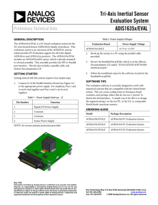 ADIS1635x/EVAL Tri-Axis Inertial SensorEvaluation