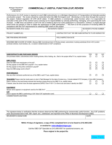 COMMERCIALLY USEFUL FUNCTION (CUF) REVIEW