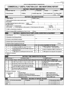 COMMERCIALLY USEFUL FUNCTION (CUF) DBE MONITORING