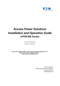 Access Power Solutions Installation and Operation Guide