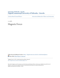Magnetic Forces - DigitalCommons@University of Nebraska