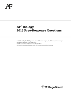 AP Biology 2016 Free-Response Questions