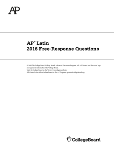 AP Latin 2016 Free-Response Questions
