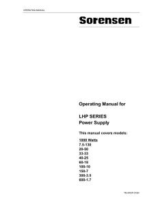 Operating Manual for LHP SERIES Power Supply