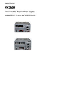User`s Manual Three Output DC Regulated Power Supplies Models
