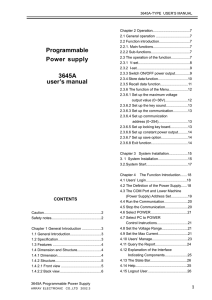 Programmable Power supply 3645A user`s manual