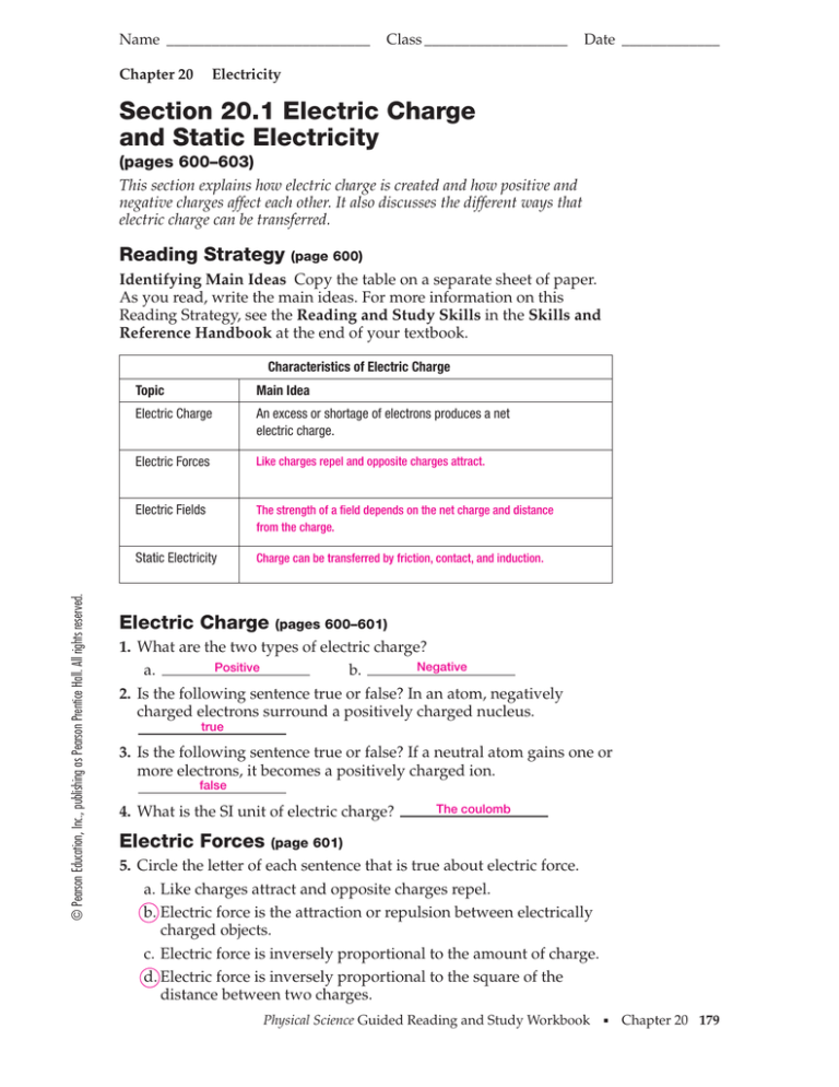 25 Static Electricity Worksheet Answers - Worksheet Information