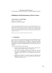 Definitions and Measurement of Power Factor