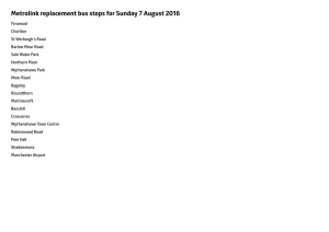 Metrolink replacement bus stops for Sunday 7 August 2016