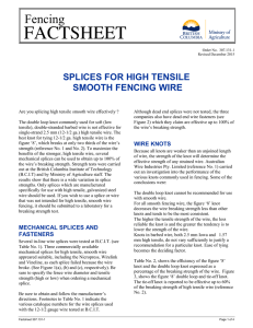 Splices for High Tensile Smooth Fencing Wire